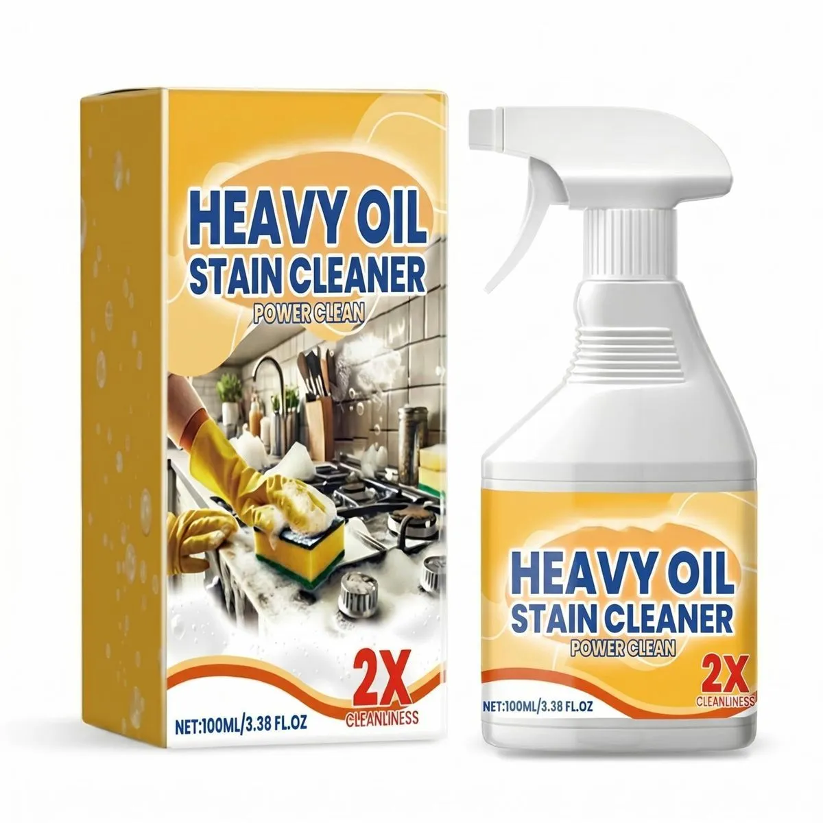 2 Pack Kitchen Grease Cleaner Spray for Appliances