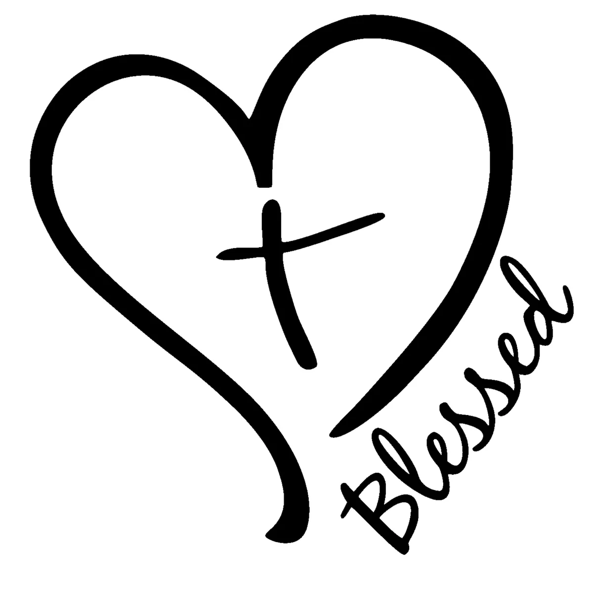 TrendSpire Jesus Blessed Vinyl Stickers - Black