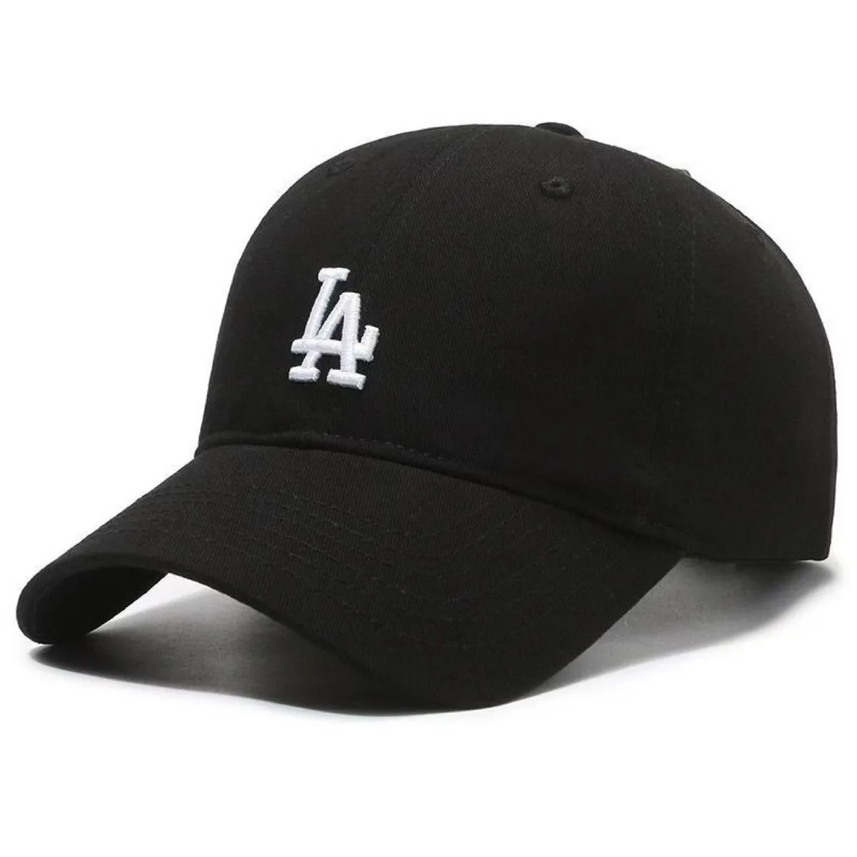 LA Letter Embroidered Baseball Cap, Classic and Fashionable Visor Hat - Black