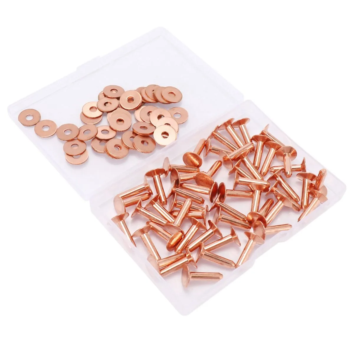 50 Sets Copper Rivets and Burrs, for Belts Leather DIY Craft 5/8 Inch