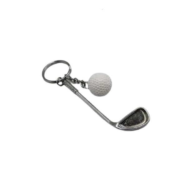 Mini Golf Keychain Key Ring Clubs & White Ball