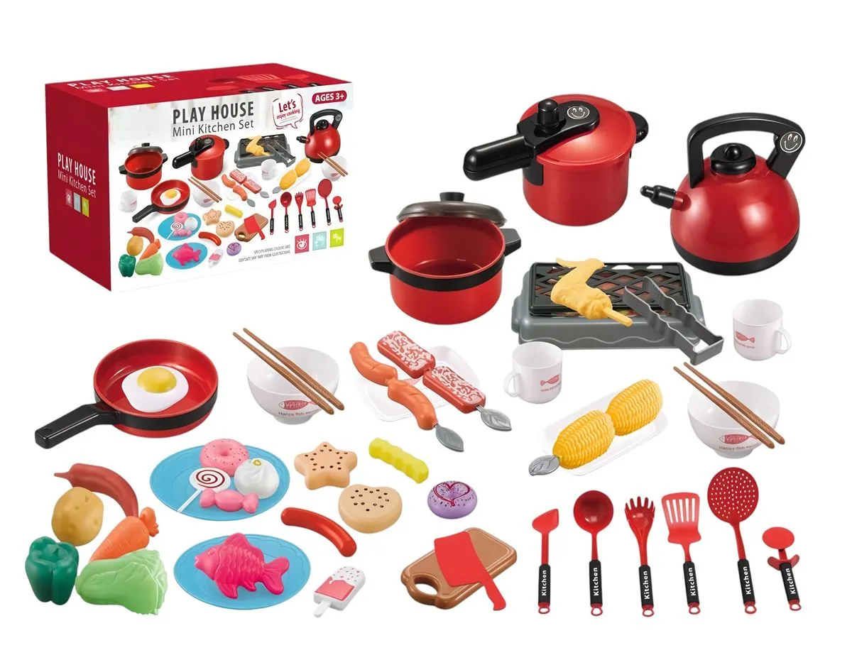 Chef's Deluxe 50-Piece Mini Kitchen Playset - Cook, Serve & Imagine!