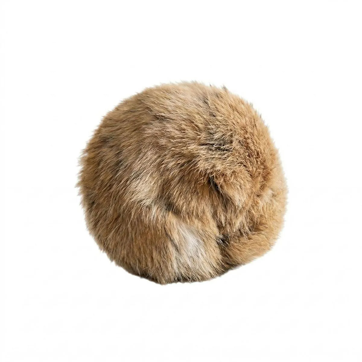 6-Piece Natural Rabbit Fur Catnip Ball Toys - Interactive & Washable