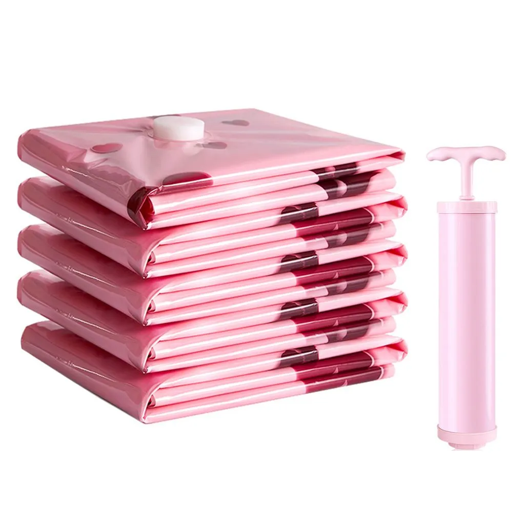7 Pieces/Set Vacuum Storage Bags With Hand Pump for Clothes Quilts Storage