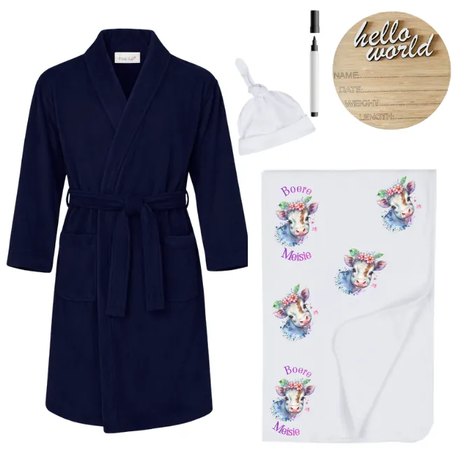 Hospital Set-Mom&Me-Winter Gown, Swaddle & Birth Ann-Navy-BOERE MEISIE