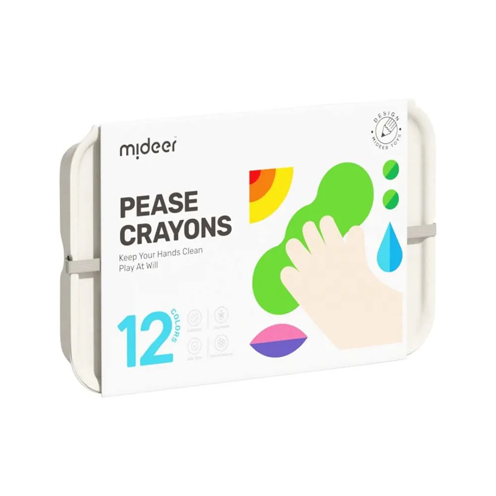 Mideer Pea Beeswax Crayons - 12 Colours