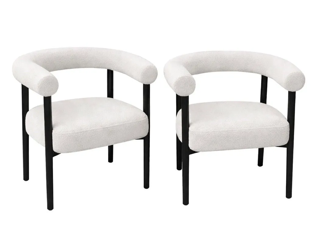 Ziyane Oslo Bouclé Accent Chairs - Set of 2