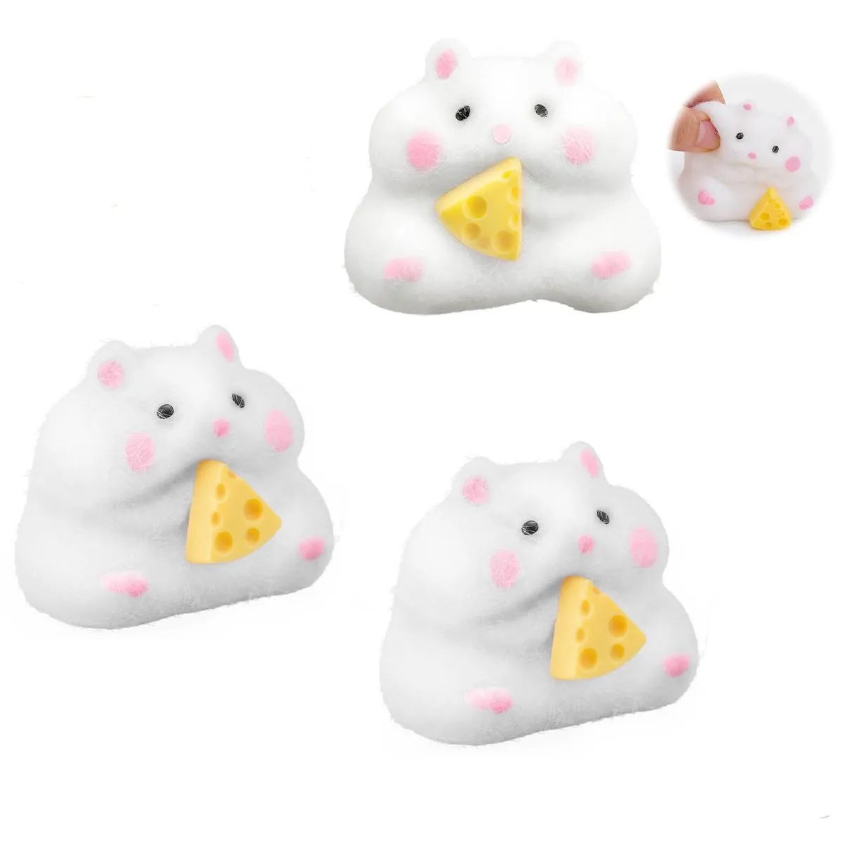 4Piece Squishy Hamster Fidget Toys, Soft fufu Hamster Squishy Toy