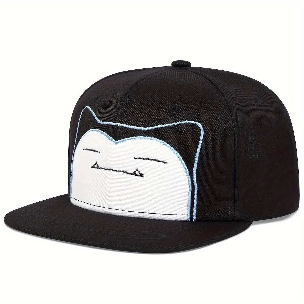 Cute Embroidered Baseball Cap, Anime Merchandise Flat-Bill Cap, Hip-Hop Cap
