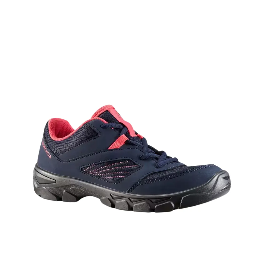 Quechua Kids' Lace-up Hiking Shoes MH100 - Blue/Pink - Size 2.5 - 5