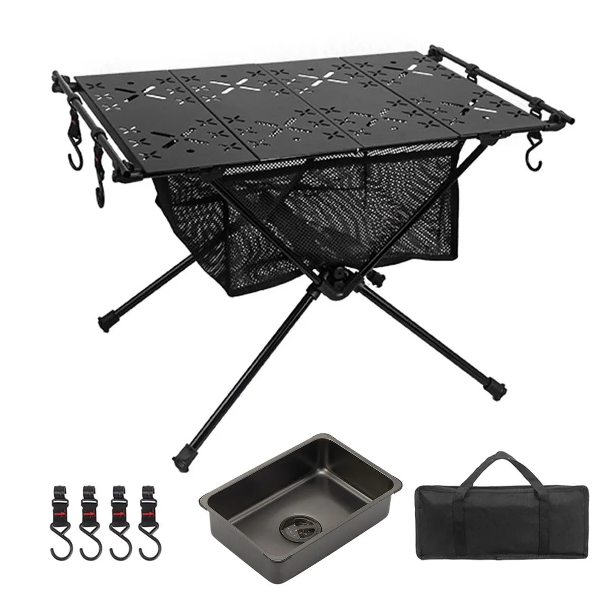 Outdoor Braai Table Portable Aluminum Alloy Camping Table With Sink