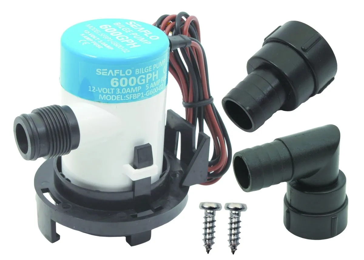 SEAFLO 12 Volt Electric Marine Submersible 600 GPH Bilge Pump Kit