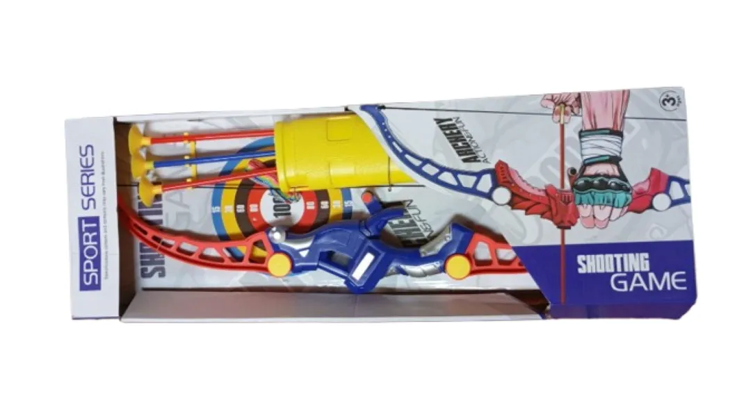 SamMag Biz Kids Archery Bow and Arrow Toy Set with Target Board Outdoor - Blue