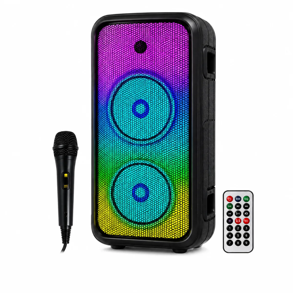 Portable Bluetooth Party Speaker, 8 Inch Dual Speaker with Mic
