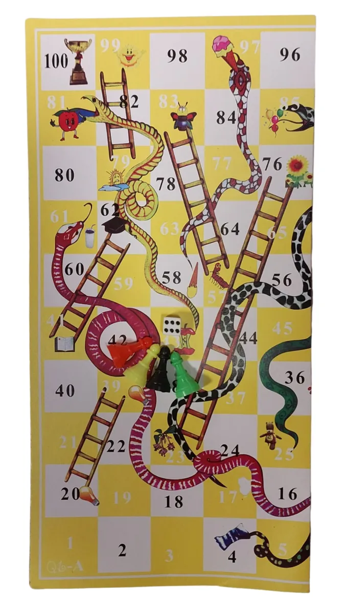 Board Game Snakes and Ladders - Yellow