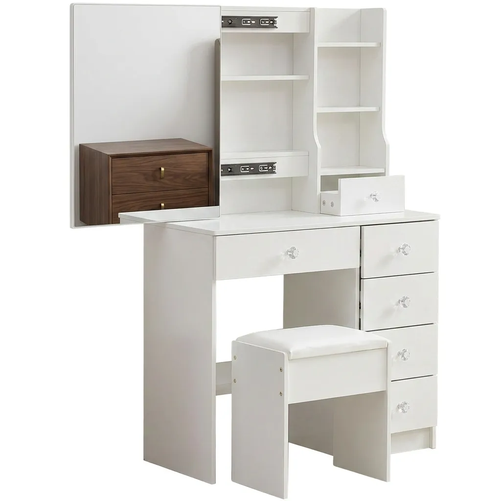 UMI Modern, high-quality dressing table, equipped with a mirror and drawers