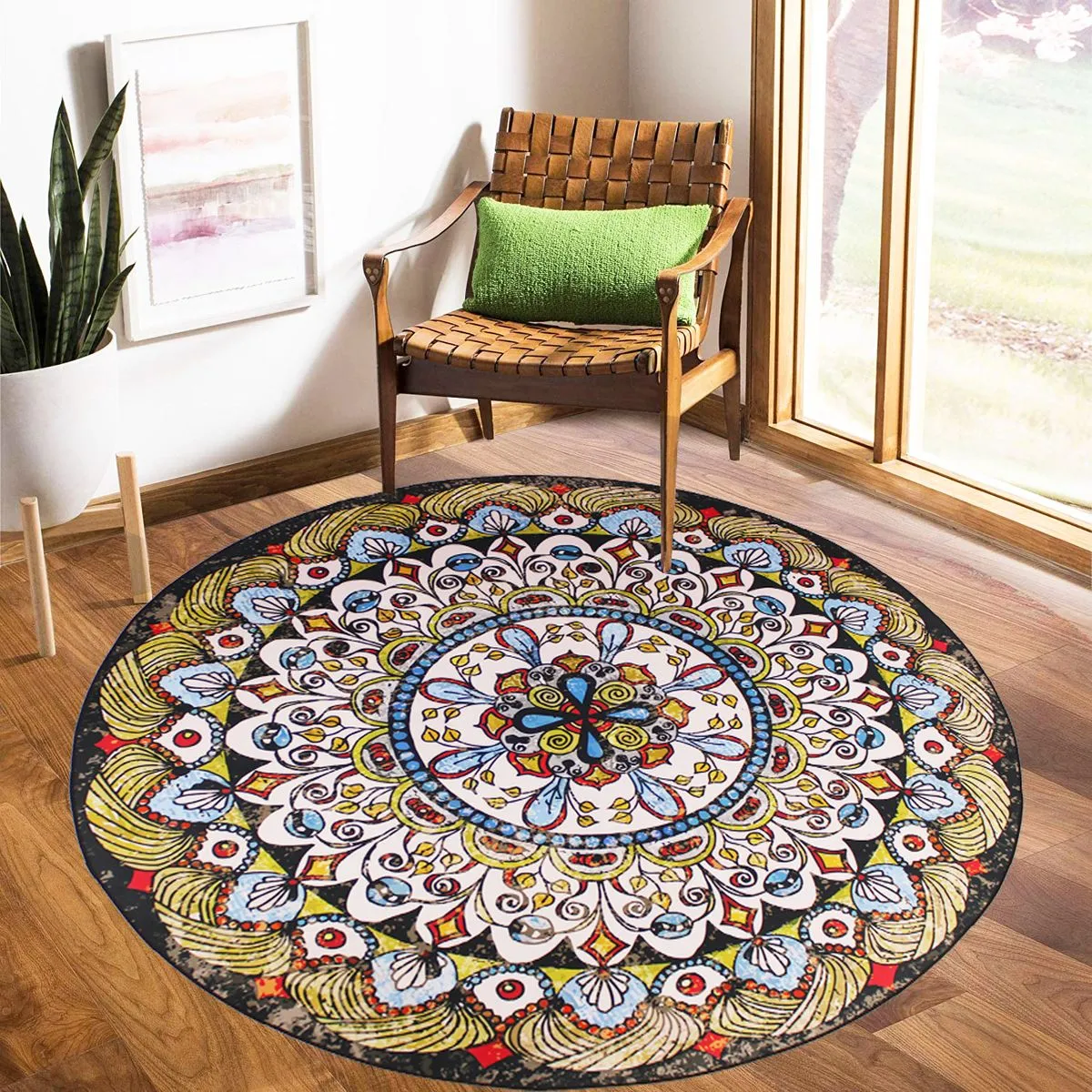160cm Round LMA Branded 3D Printed Area Rug Lightweight - RM35