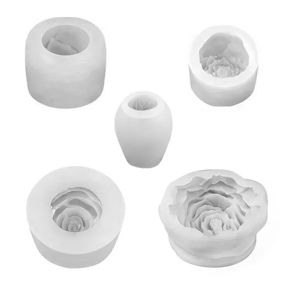Sugarbird - Blossom Flower Shaped Candle Epoxy Resin Mold - Set of 5