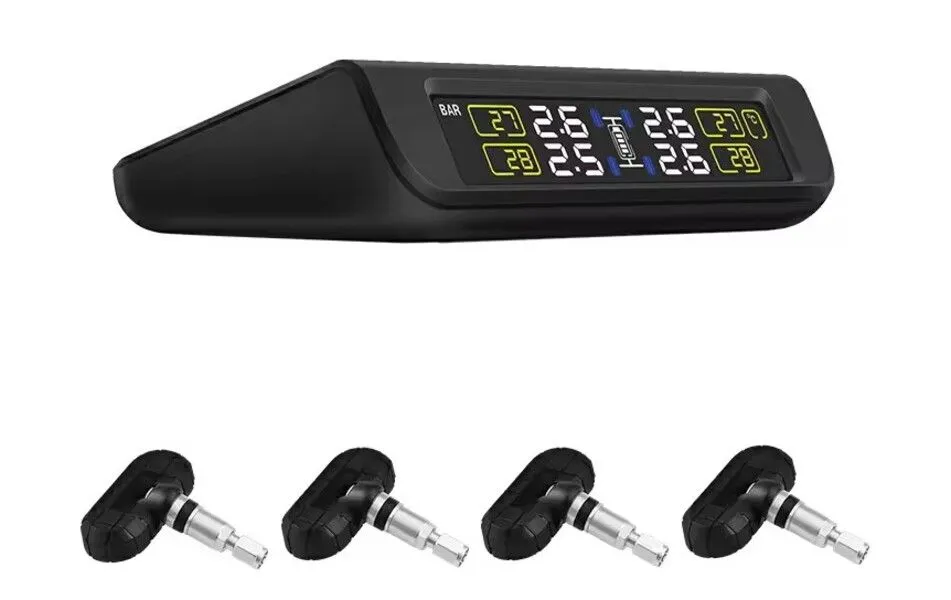 T882-NF+ 4-Tyres Wireless Solar TPMS for Vehicles - Internal Sensors