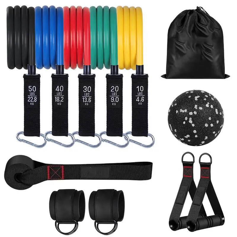 Resistance Bands Set - Fitness Home Gym Equipment - Yoga Straps - 12 Pieces