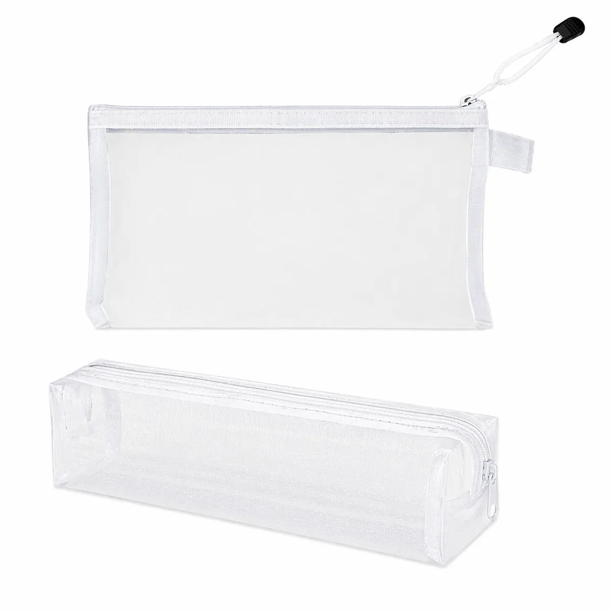Mesh Document Bag and Pencil Case Set Zipper Storage Pouch 2 Pack