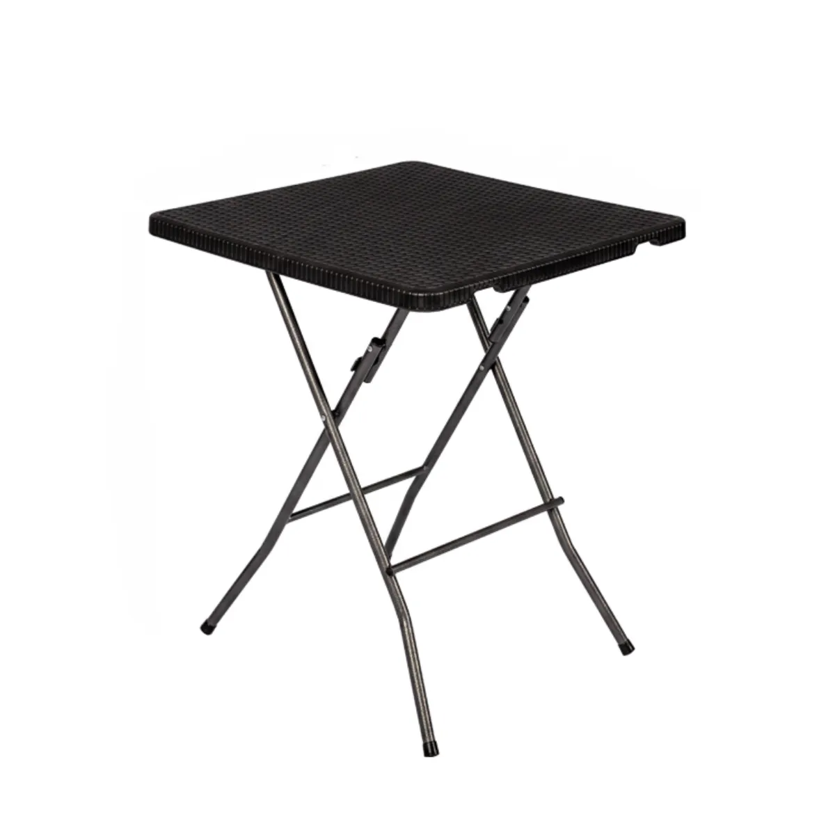 Folding Square Rattan Outdoor Table-Black