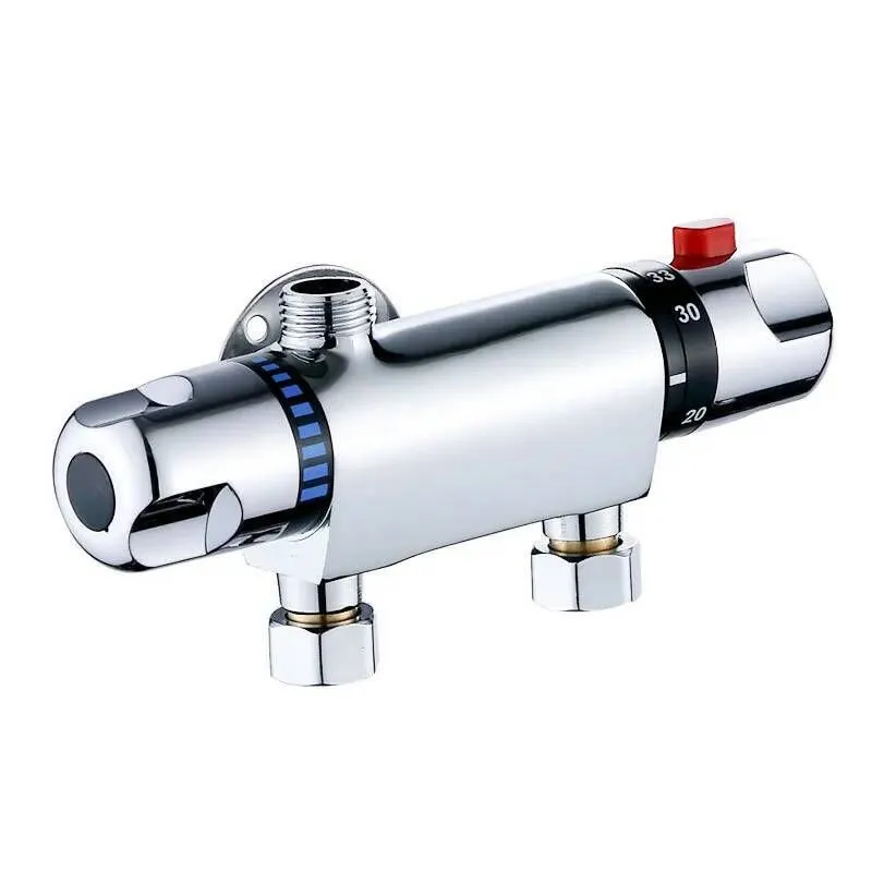 Thermostatic Bath Shower Control Valve Bottom Faucet Wall Mounted - Alloy