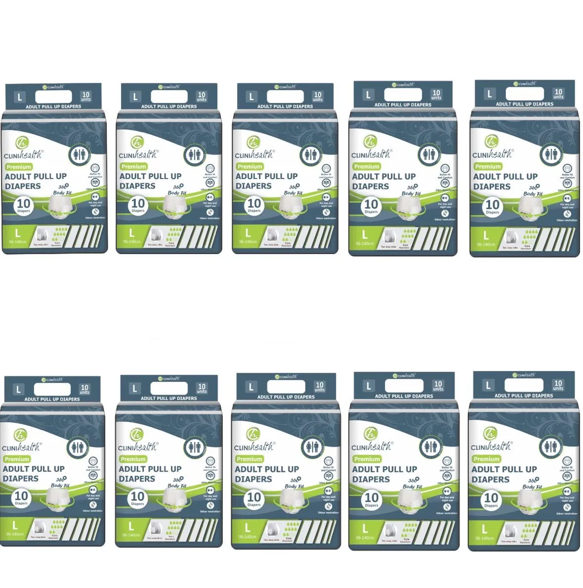 20 × Clinihealth Large Premium Adult Nappies