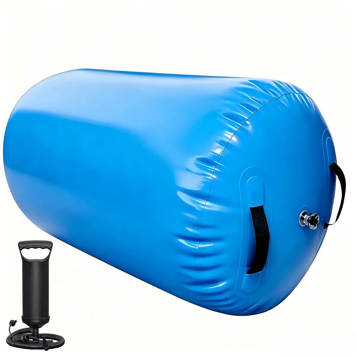 Gymnastics Air Roller Air Barrel Inflatable Tumbling Mat With Hand Pump - Blue-0.6*0.8M+Hand Pump