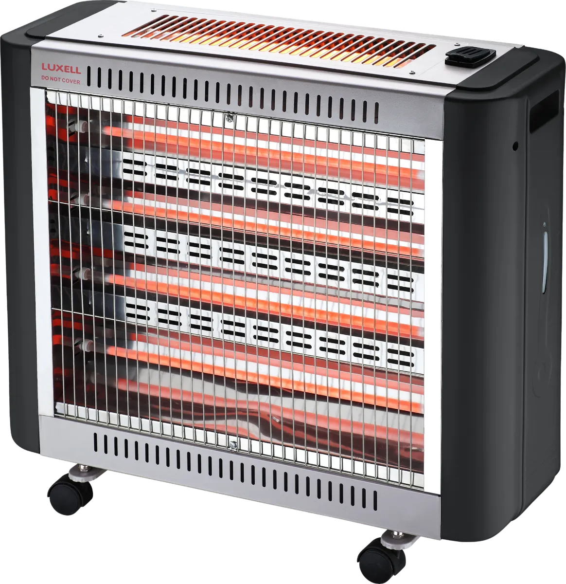 LUXELL - 6 Bar Heater with Humidifier, Thermostat & Safety Switch - LX2000J - Black/Grey