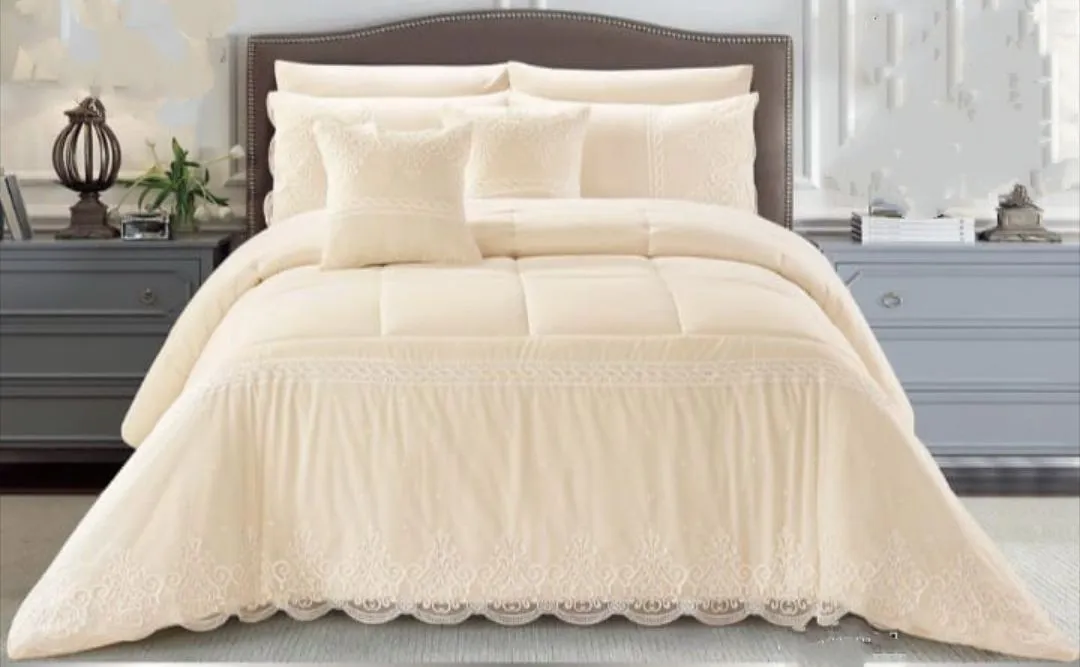 7 Piece comforter Set - Cream