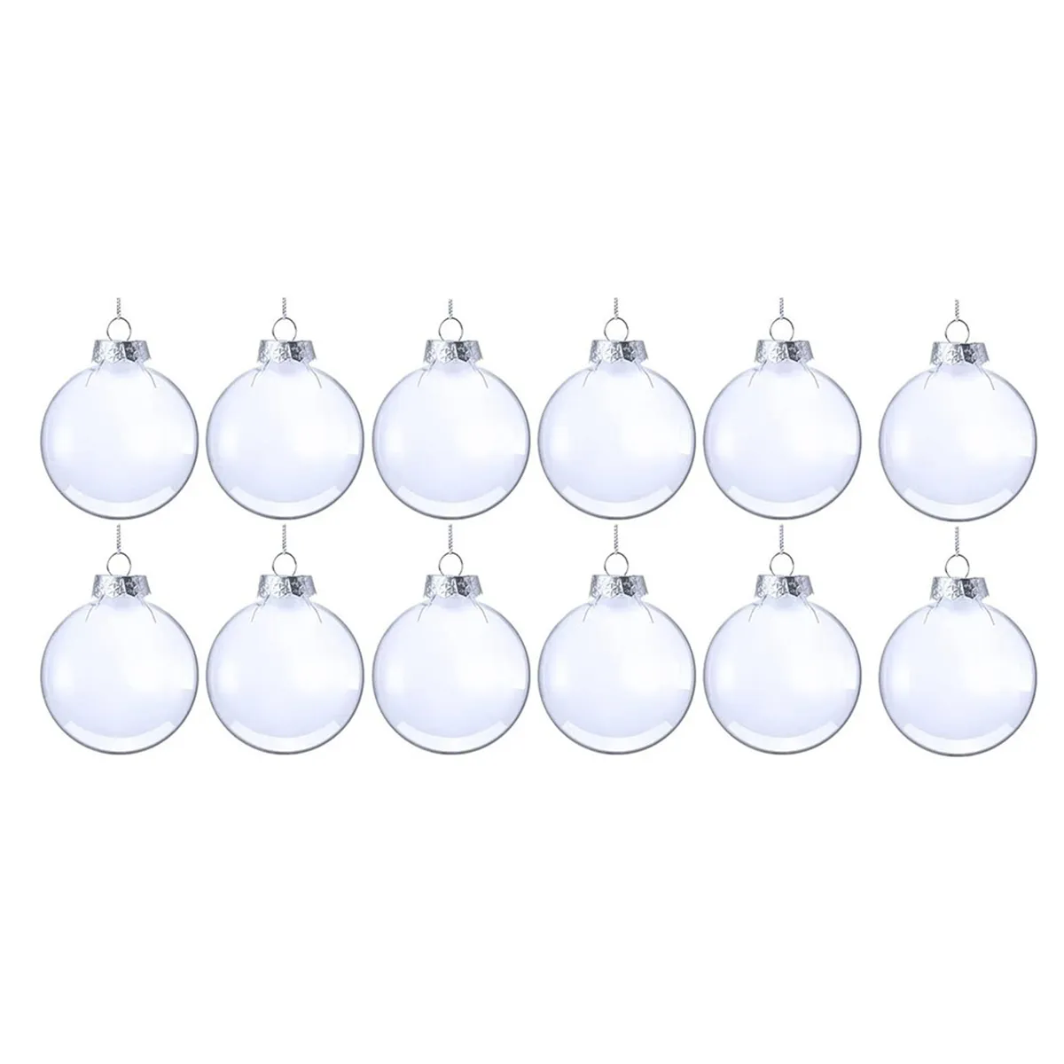 12PCS 60mm Oval Flat Disk Ball Ornaments DIY Paintable Ornament
