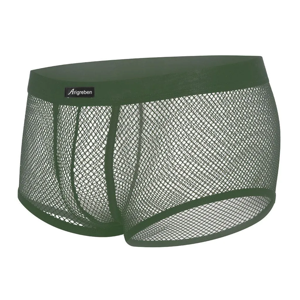 Men's Breathable Mesh Boxer Briefs - Army Green