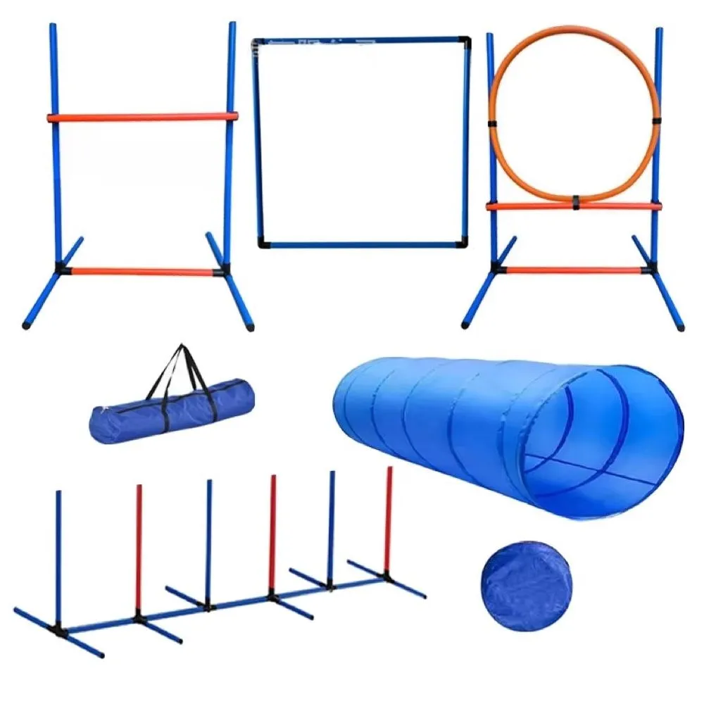 Pet Outdoor 7pc Dog Agility Training Equipment Kit - 196cm