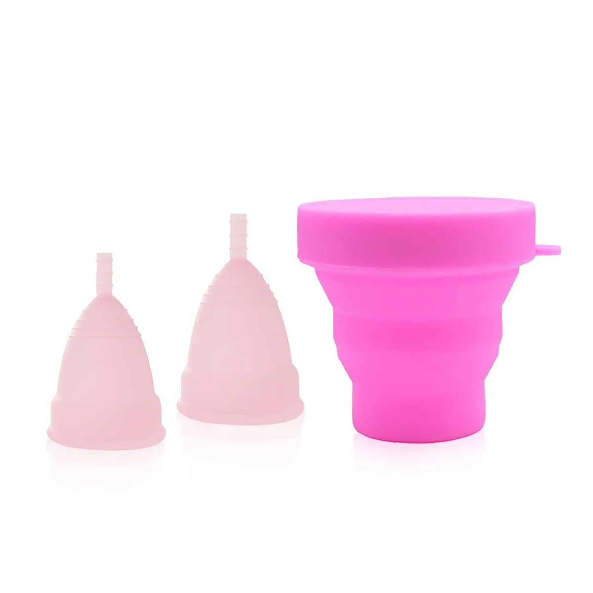 Menstrual Cup Set with 2 Pieces Period Cup and Menstrual Cup Steriliser - Pink