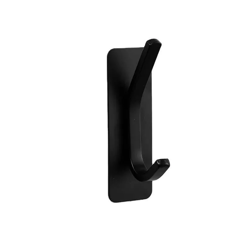 Black Stainless Steel Self-Adhesive Wall Hook