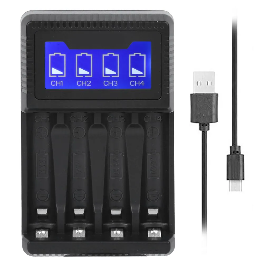 SEIVI 4-Slot AA/AAA Charger with Batteries