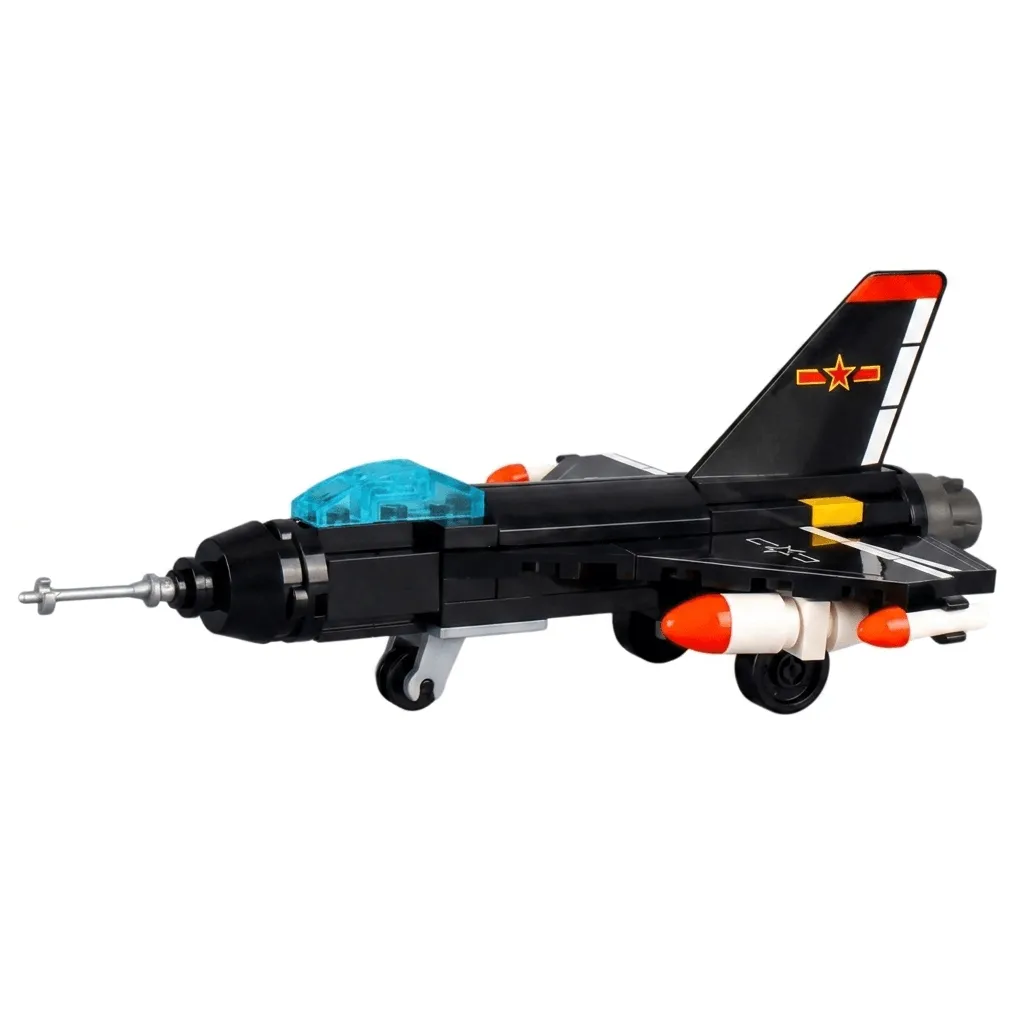 Military Fighter Jet Building Block Set - Black - 75 Piece