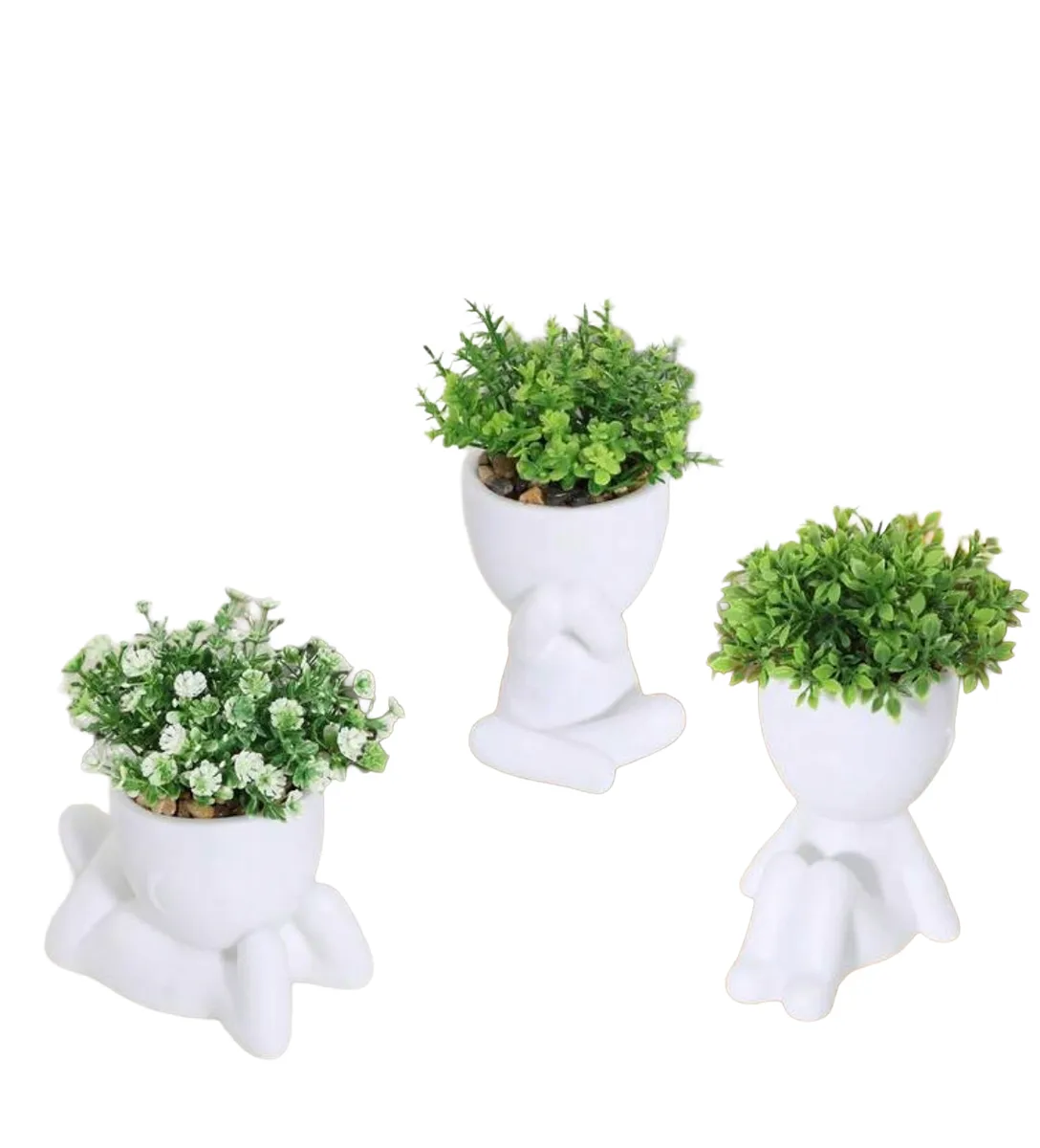 3 Pack Modern Home Decor - Artificial Potted Plants