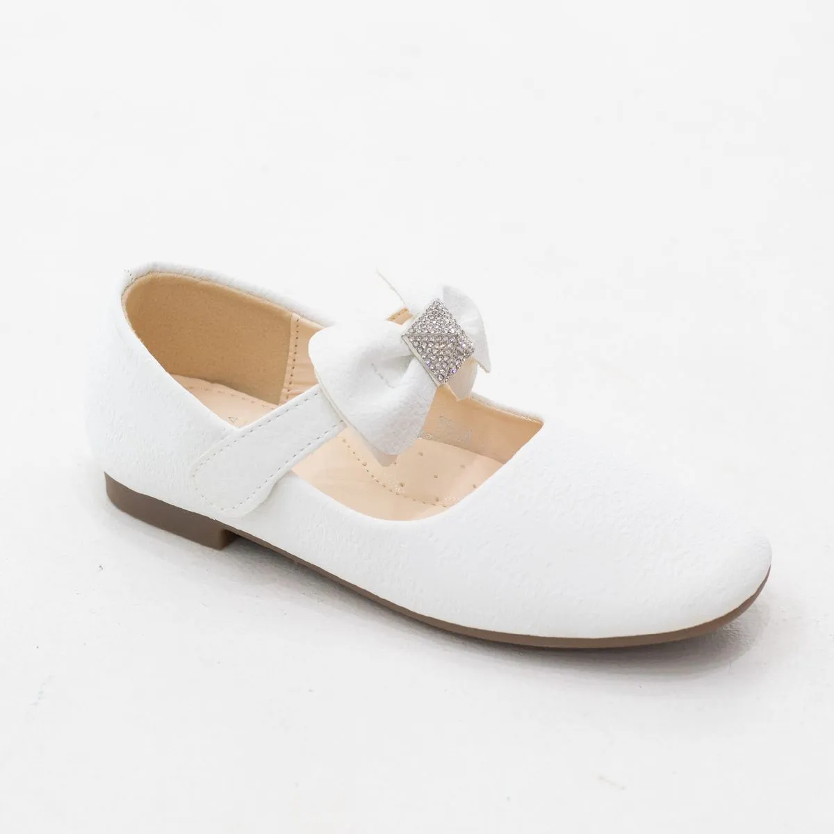 Lamara Paris Thea Girls Dress Pump With Bow Strap White
