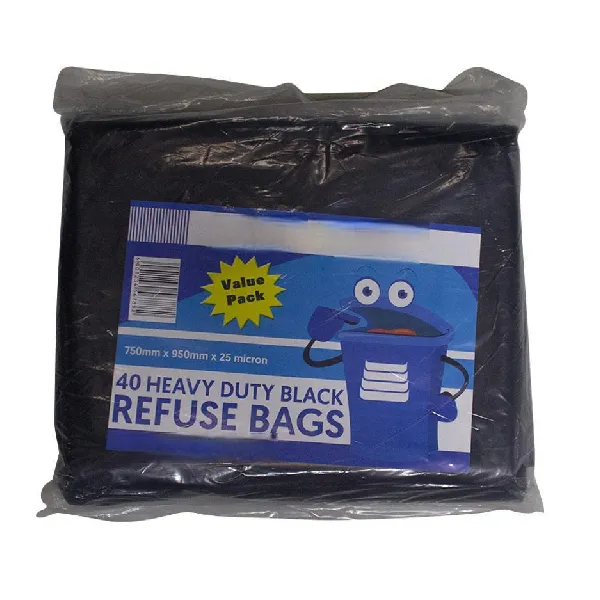 Heavy Duty Black Refuse Bags - Pack of 40