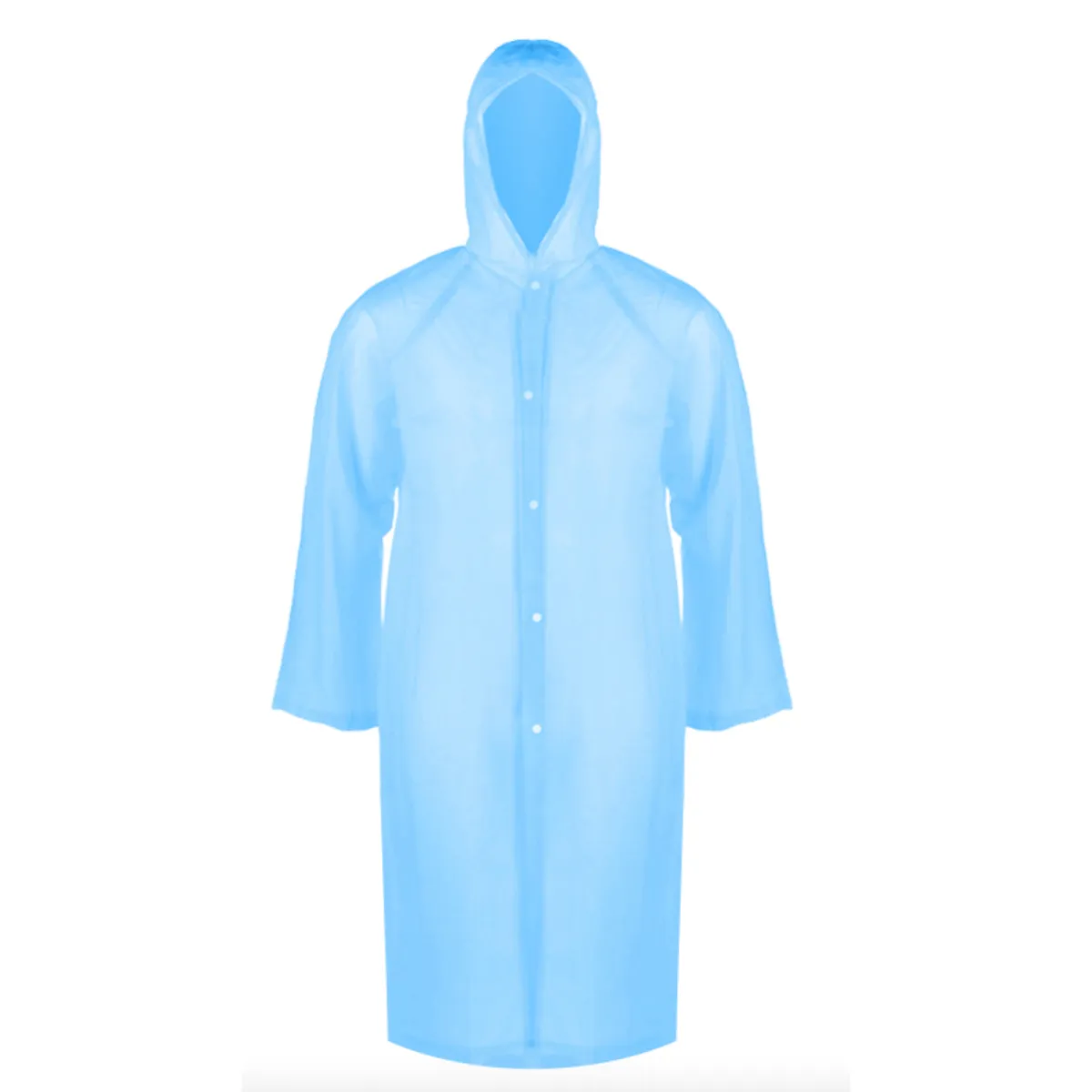 Unisex Adult Eco-Friendly Lightweight PEVA Rain Jacket - Blue