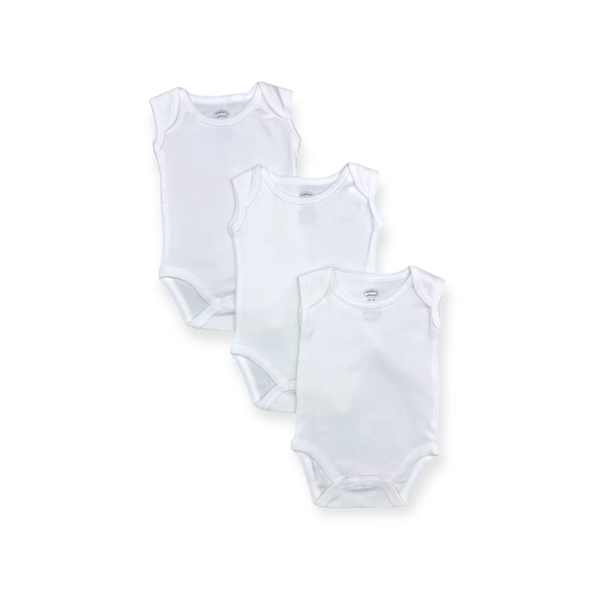 Mothers Choice 3-Pack Sleeveless Baby Basic Bodysuits - Cotton Set
