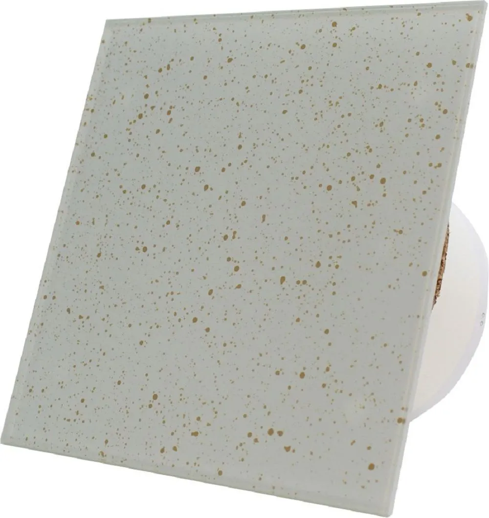 Extractor Fan Bathroom Toilet Designer Glass Cover White and Gold 100mm