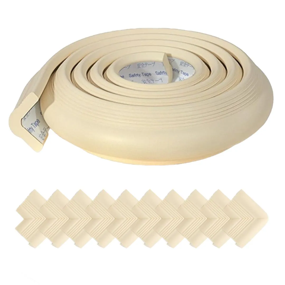 2m Edge Protector & 10 Piece Corner Guard Set Baby Proofing Bumper