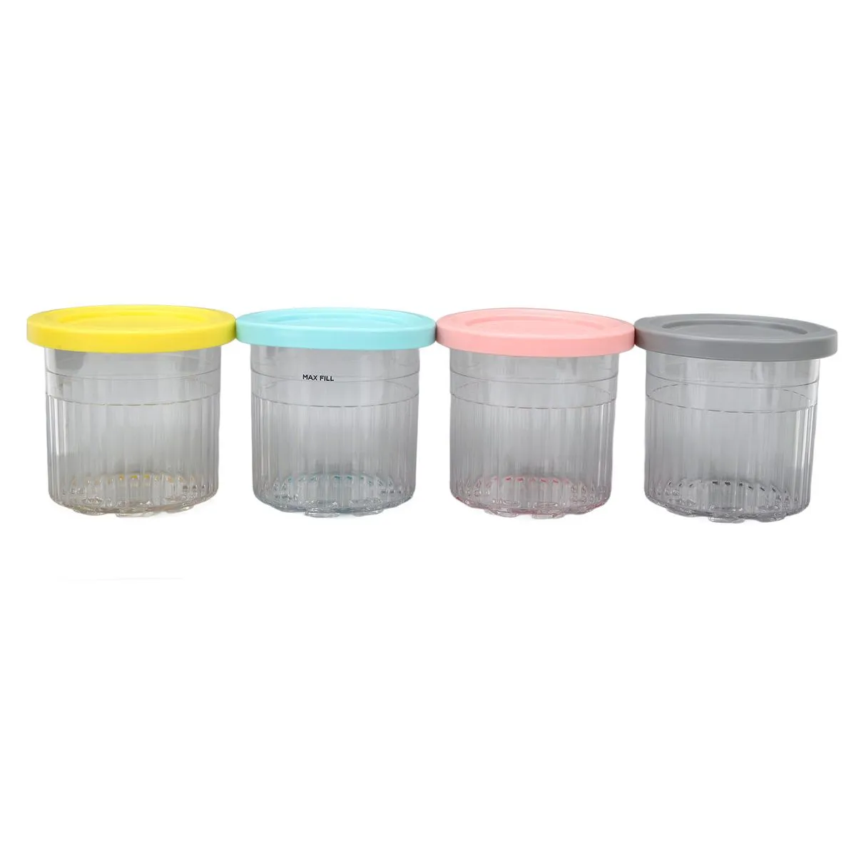 4 Pack 600ml Containers for Ice Cream Makers