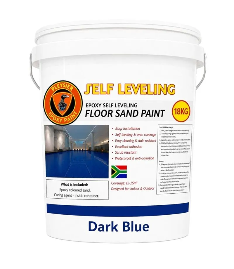 Self- Leveling Epoxy Floor Sand Floor Paint 18 Kg Container - Dark Blue