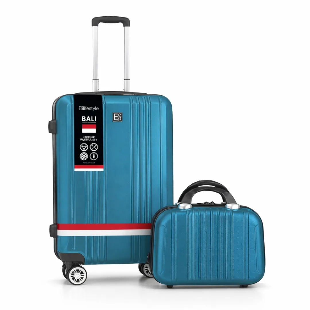 Bali Premium Hardshell Luggage Suitcase with 360 Spinner Wheels - Sea Blue - 32 & 55cm - Carry-on S…