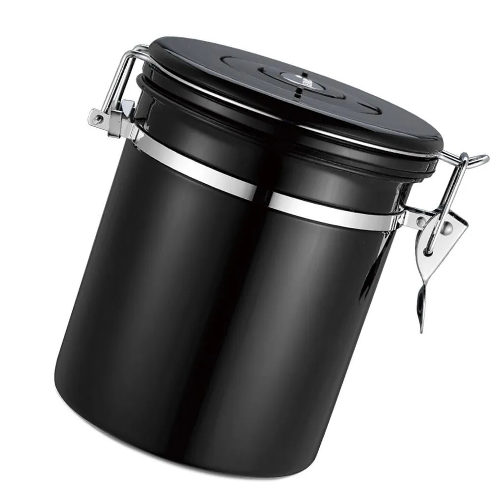 Yax 1500ML Stainless Steel Coffee Storage Canister - Black