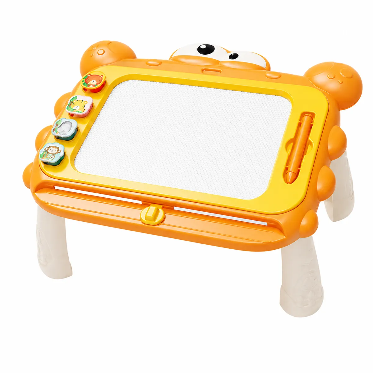 Kids Magnetic Drawing Board Table - Large Orange Crab